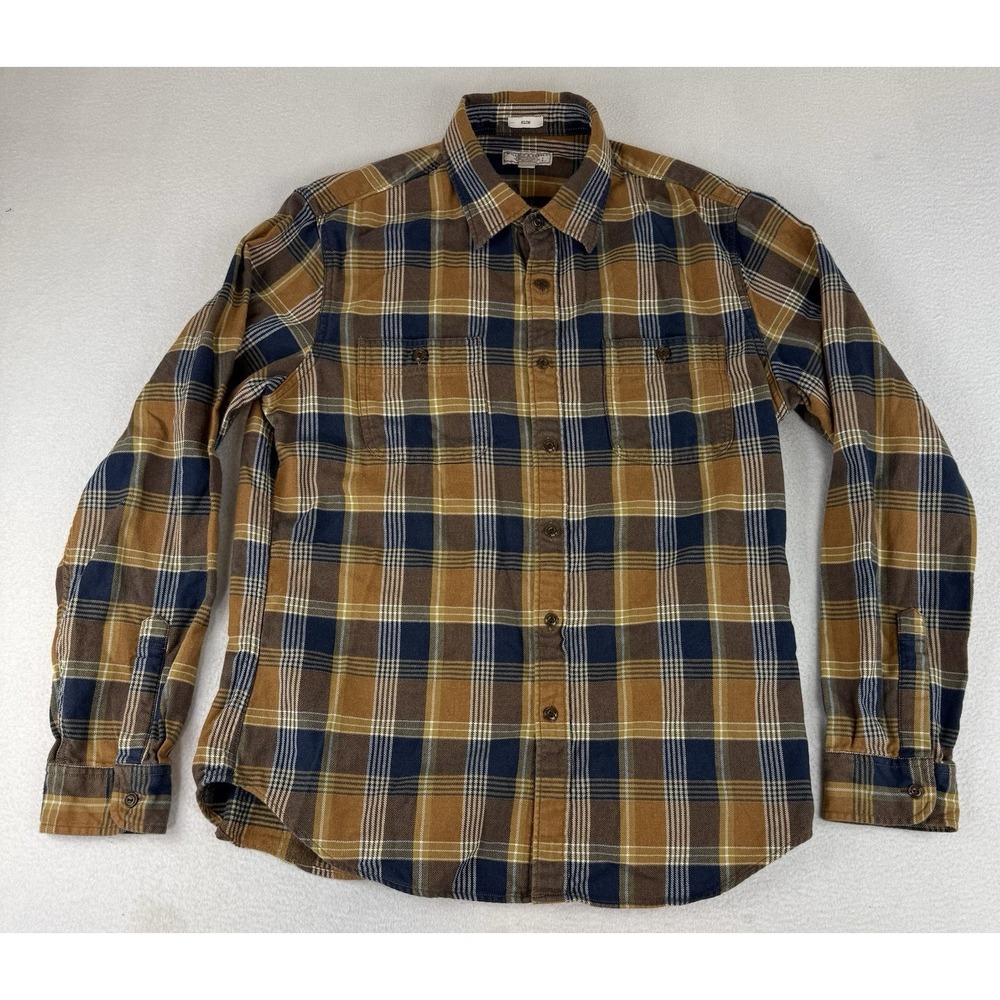 Wallace & Barnes Flannel Shirt Long Sleeve‎ Plaid Men's Size Large Slim